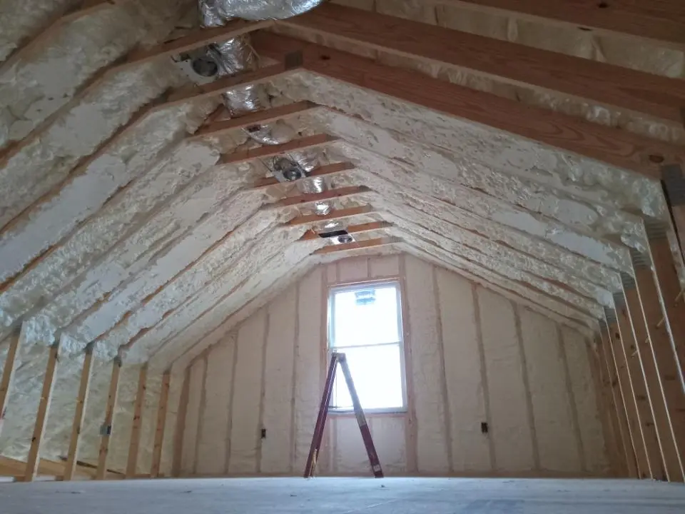 Spray foam roofing application for Crawl Space Insulation project in Niagara